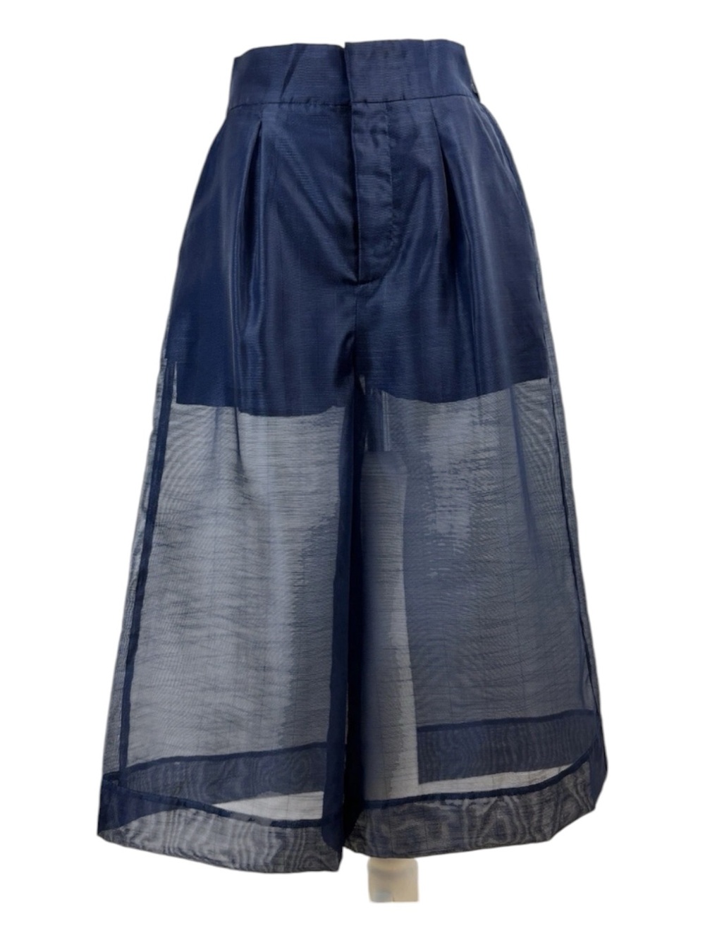 NWT Anthropologie Dolan Sheer Crop Culottes Wide Leg Organza Trousers Pants Navy - Picture 2 of 16